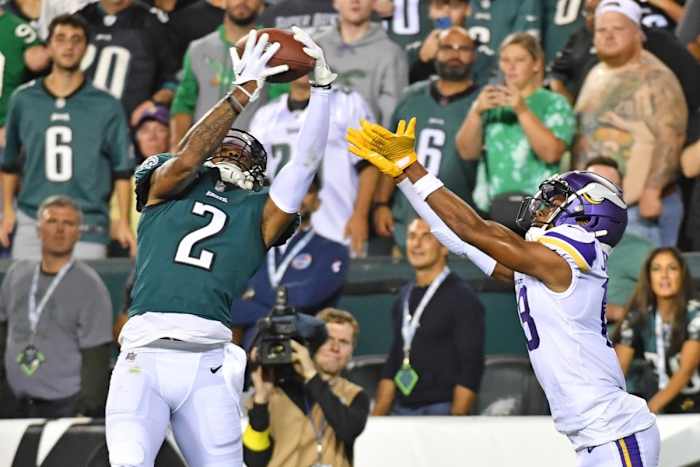 Darius Slay makes his second pick of the night against the Vikings and Justin Jefferson